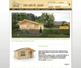 Abriboiskit.fr(Abri Bois Kit : Fabricant d’abris de jardin en kit et de chalets en kit) Screenshot