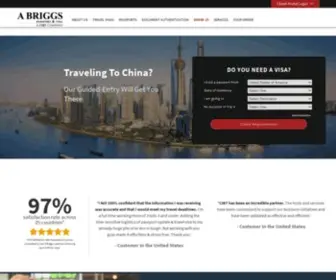 Abriggs.com(Travel Visas and US Passports for Business Travel and Tourism) Screenshot