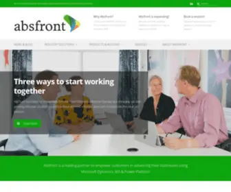 Absfront.com(Vi hjälper våra kunder att bli bäst i världen på CRM) Screenshot