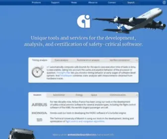 Absint.com(Cutting-Edge Tools for Static Analysis of Safety-Critical Software) Screenshot