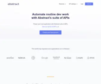 Abstractapi.com(Automate anything with Abstract APIs) Screenshot