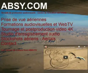 Absy.com(PRODUCTIONS FORMATIONS AUDIOVISUELLES PRISE DE VUE AERIENNE PARAMOTEUR DRONES FILMS D'ENTREPRISES VIDEO 4K CONVENTION MICRO) Screenshot