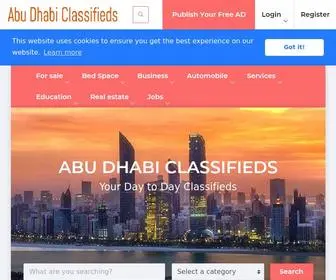 Abudhabiclassifieds.com(Post your free ads at Abu Dhabi Classifieds) Screenshot