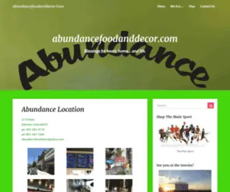 Abundancefoodanddecor.com(Abundance) Screenshot