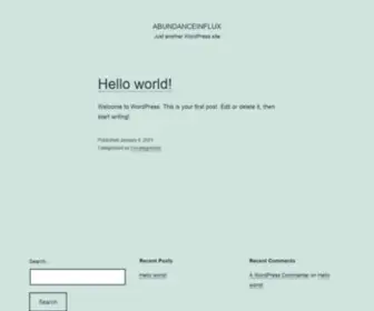 Abundanceinflux.com(Just another WordPress site) Screenshot