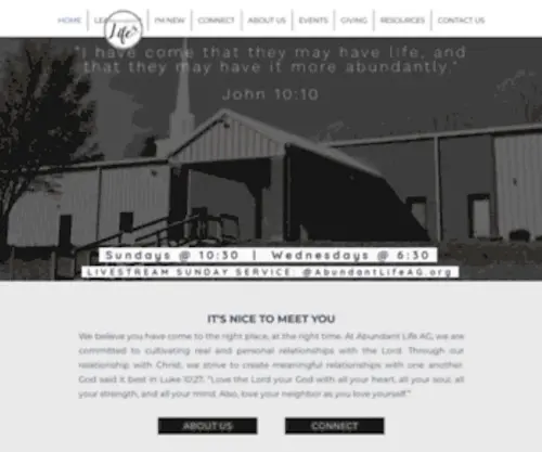 Abundantlifeag.org(Abundant Life Assembly of God) Screenshot