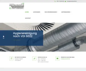 Abundzuluft.de(Lüftungsreinigung nach VDI 6022 in Berlin) Screenshot