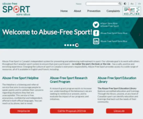 Abuse-Free-Sport.ca(Abuse Free Sport) Screenshot