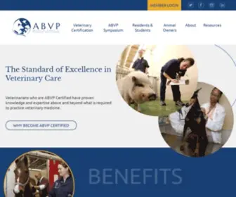 ABVP.com(American Board of Veterinary Practitioners) Screenshot