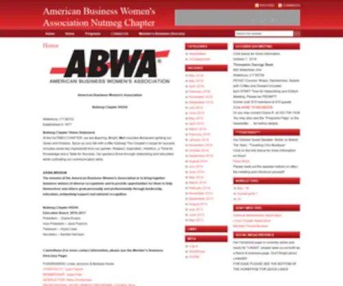 Abwanutmeg.org(American Business Women's Association Nutmeg Chapter) Screenshot