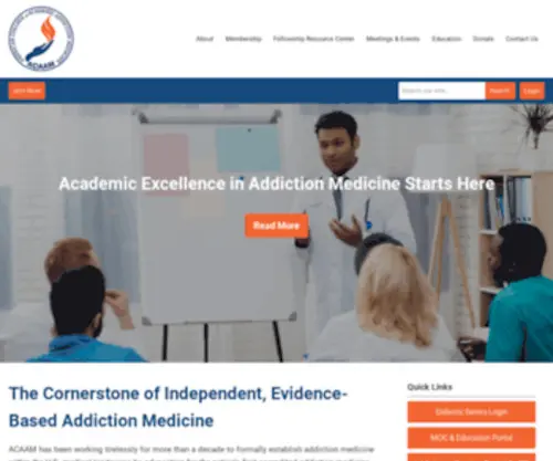 Acaam.org(American College of Academic Addiction Medicine) Screenshot