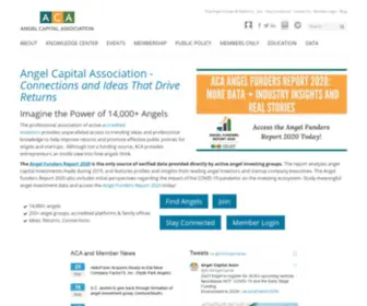 Acaangels.com(Angel Capital Association) Screenshot