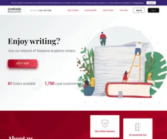 Academia-Research.com(Online Writing Jobs for Freelancers) Screenshot