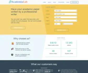 Academialab.org(Custom essay writing) Screenshot