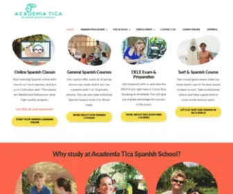 Academiatica.com(Learn Spanish in Costa Rica) Screenshot