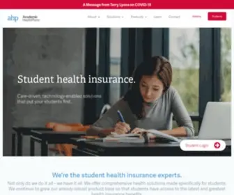 Academichealthplans.com(Student Health Insurance) Screenshot