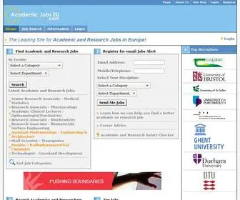 AcademicJobseu.com(Academic Jobs EU) Screenshot