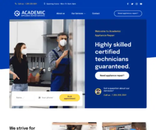 Academicrepairs.com(Academic Appliance Repair Service) Screenshot