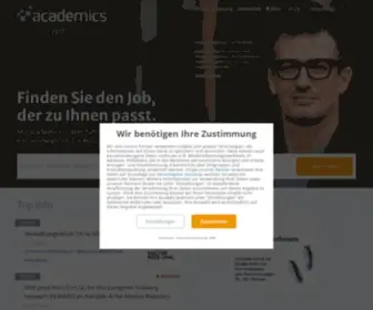 Academics.de(Der führende Stellenmarkt für Wissenschaft) Screenshot
