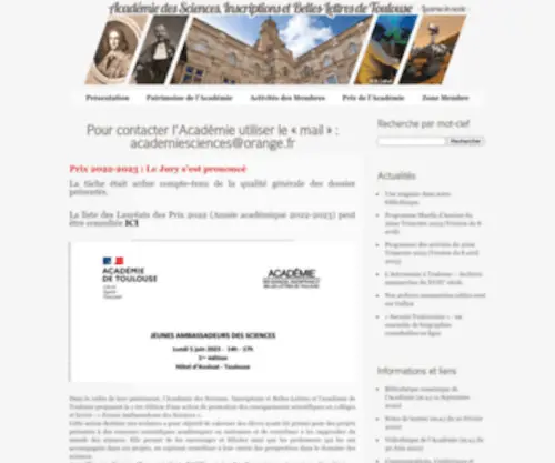 Academie-Sciences-Lettres-Toulouse.fr(Academie Sciences Lettres Toulouse) Screenshot