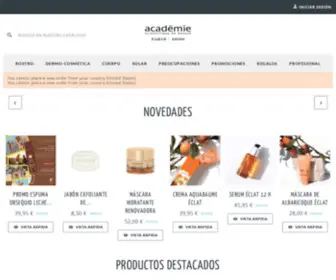 Academie.es(Encuentre nuestras 3 marcas emblemáticas de cosméticos en nuestro sitio web de Académie Groupe) Screenshot