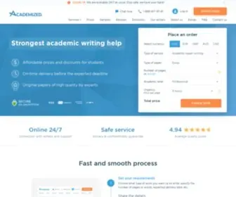 Academized.com(Exceptional Academic Writing Services) Screenshot