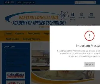 Academyli.org(Eastern Long Island Academy of Applied Technology) Screenshot