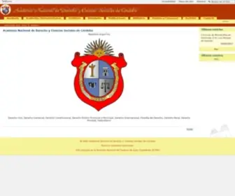 Acaderc.org.ar(Academia Nacional de Derecho y Ciencias Sociales de Córdoba) Screenshot