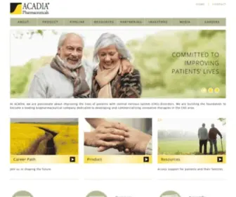 Acadia-Pharm.com(Acadia Pharmaceuticals) Screenshot