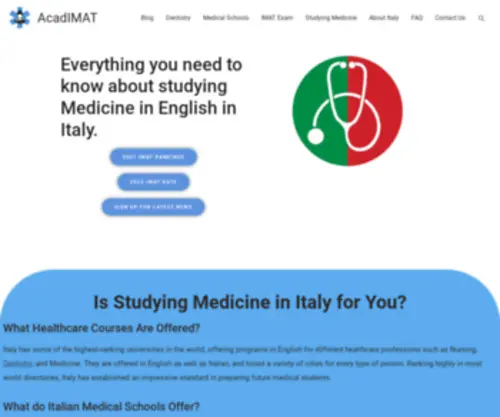 Acadimat.com(Studying Medicine In English In Italy) Screenshot
