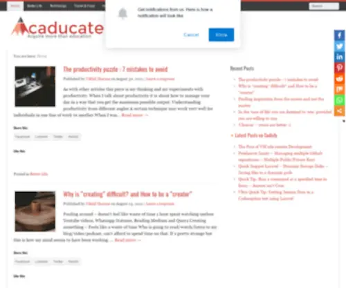 Acaducate.com(Acquire more than education) Screenshot