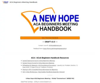 Acahope.com(ACA Beginners Meeting Handbook) Screenshot