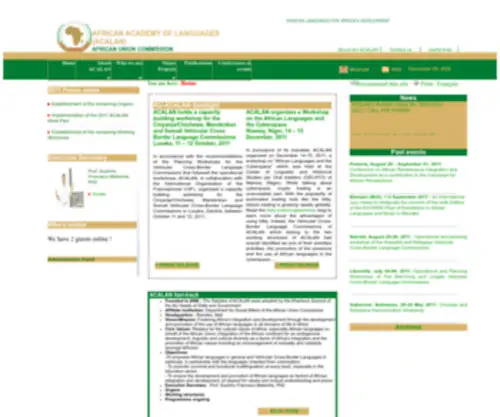 Acalan.org(Advancing African Languages and Linguistic Research Welcome to AU) Screenshot