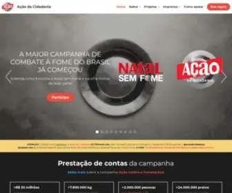 Acaodacidadania.com.br(Ação da Cidadania Contra a Fome a Miséria e Pela Vida) Screenshot
