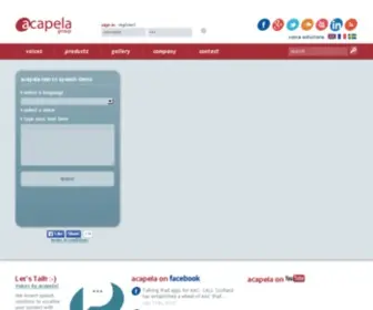Acapela-Group.se(Text-till-tal och röstlösningar) Screenshot