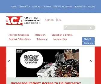 Acatoday.org(The american chiropractic association (aca)) Screenshot