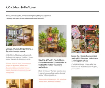 Acauldronfulloflove.com(Mosaic, home decor, DIYs, Travel, Gardening, Food, & Bespoke Experiences) Screenshot