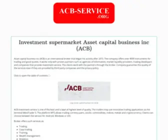 ACB-Service.org(Investment supermarket Asset capital business inc (ACB)) Screenshot