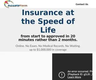 Acceleterm.com(Insurance at the Speed of Life) Screenshot