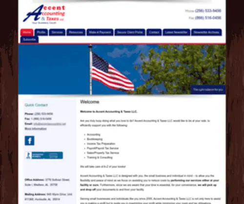 Accentaccounting.net(Huntsville Alabama Accounting Tax Bookkeeping Payroll Taxes Accounting firm Accountant AL) Screenshot
