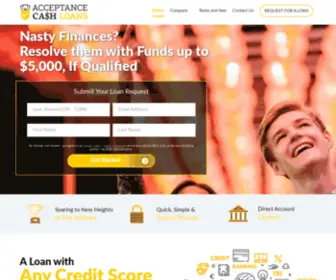 Acceptancecashloans.com(Acceptance Cash Loans) Screenshot