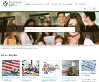 Acceptancerate.com(Acceptance Rate Details on Colleges and Universities) Screenshot