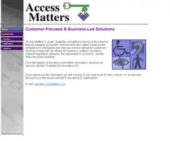 Accessmatters.com(Access Matters Disability Consultancy offering services that include Access Audits) Screenshot