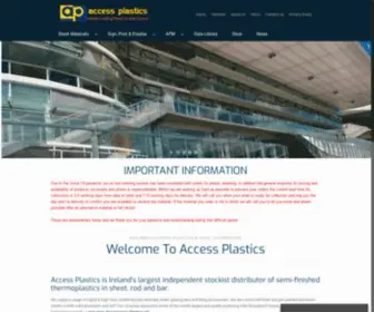 Accessplastics.com(Irelands Leading Plastics & Vinyl Stockist) Screenshot