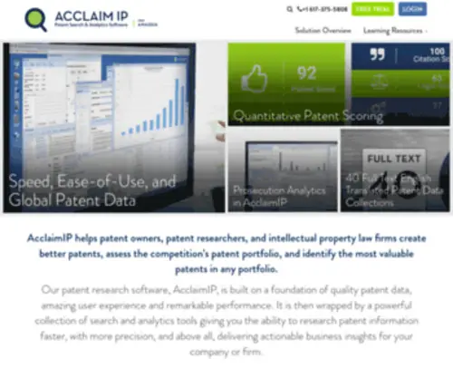 Acclaimip.com(Patent Analytics & Search Software) Screenshot