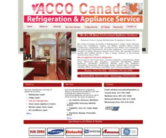 Accocanadarefrigeration.ca(Acco Canada Refrigerator And Sub Zero Appliance Repair Service Toronto) Screenshot