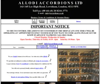 Accordions.co.uk(The Allodi Accordions Website) Screenshot