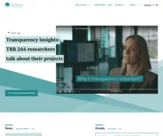 Accounting-For-Transparency.de(TRR 266 Accounting for Transparency) Screenshot