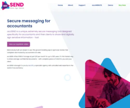 Accsend.co.uk(A secure messaging tool designed specifically for UK accountants) Screenshot