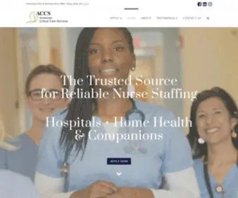 Accsnurses.com(American Critical Care Services) Screenshot